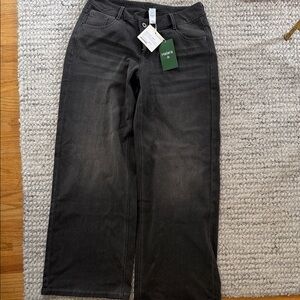 HALARA Charcoal Wide-Leg Flare Jeans